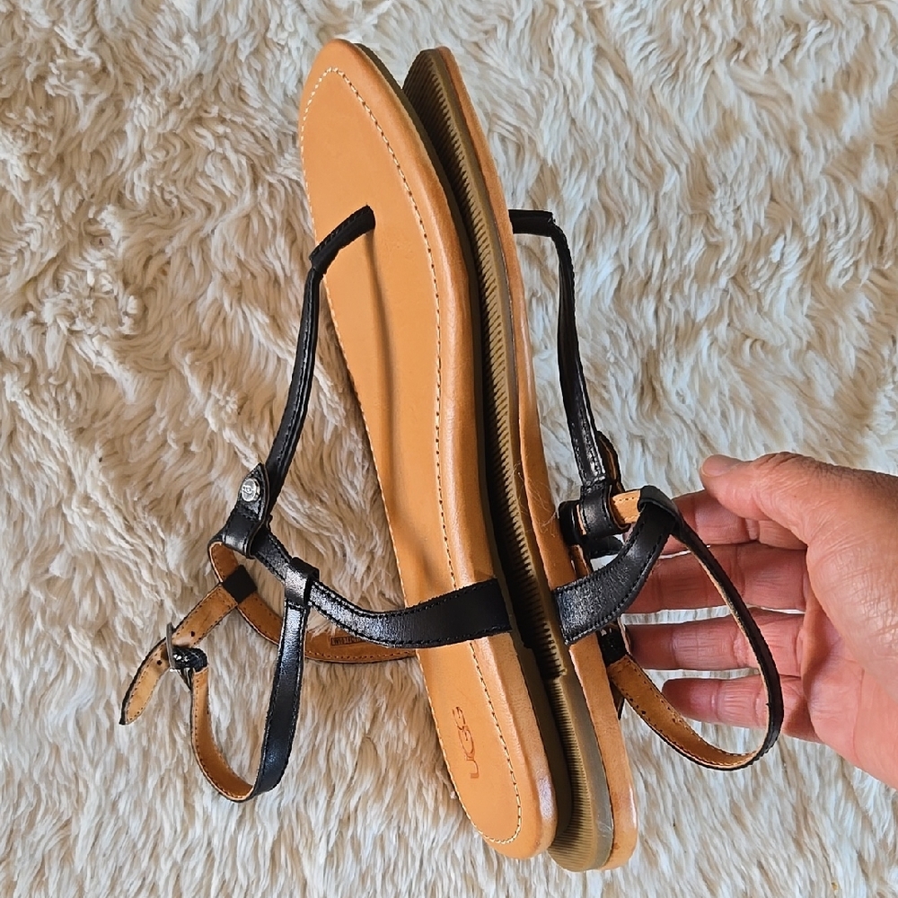 UGG Women's Black Sandals 🤎 Size 10 NEW - Picture 4 of 9